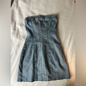 ZARA STRAPLESS DENIM DRESS